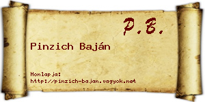 Pinzich Baján névjegykártya